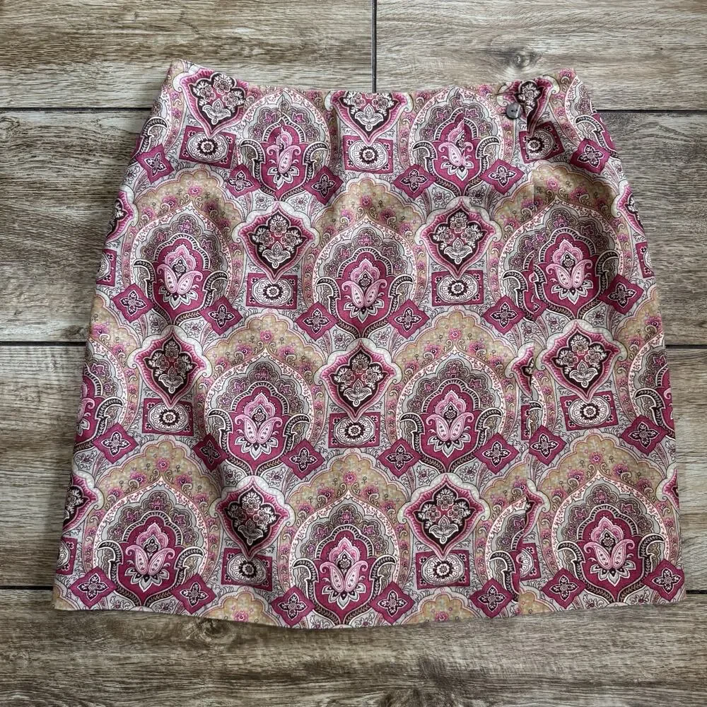 Charter Club Paisley Linen Wrap Skirt Size 12